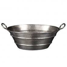 Premier Copper Products VOB16EN - Oval Bucket Vessel Hammered Copper Sink with Handles in Nickel