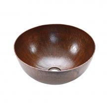 Premier Copper Products VR15BDB - 15'' Medium Round Vessel Hammered Copper Sink