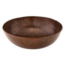 Premier Copper Products VR17BDB - 17'' Large Round Vessel Hammered Copper Sink