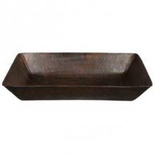 Premier Copper Products VREC2014DB - 20'' Rectangle Vessel Hammered Copper Sink