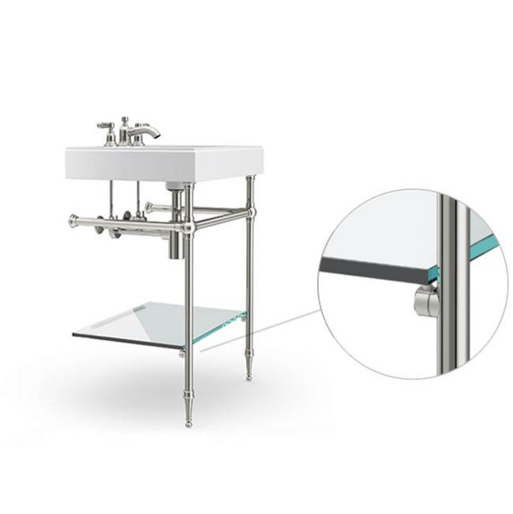 Shelf Support Clip - Stone in Polished Chrome