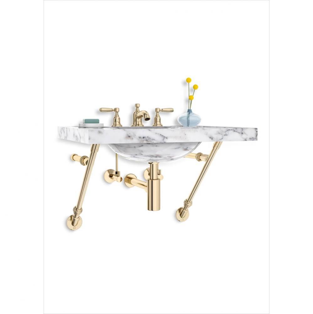 Apex Wall Mount Vanity Console - 2 Bracket Configuration, With Collars