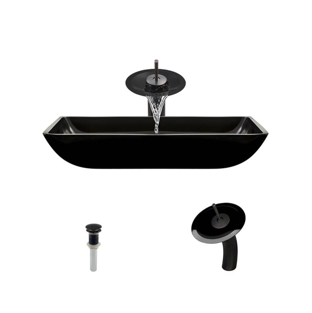 P046 Black-ABR Bathroom Waterfall Faucet