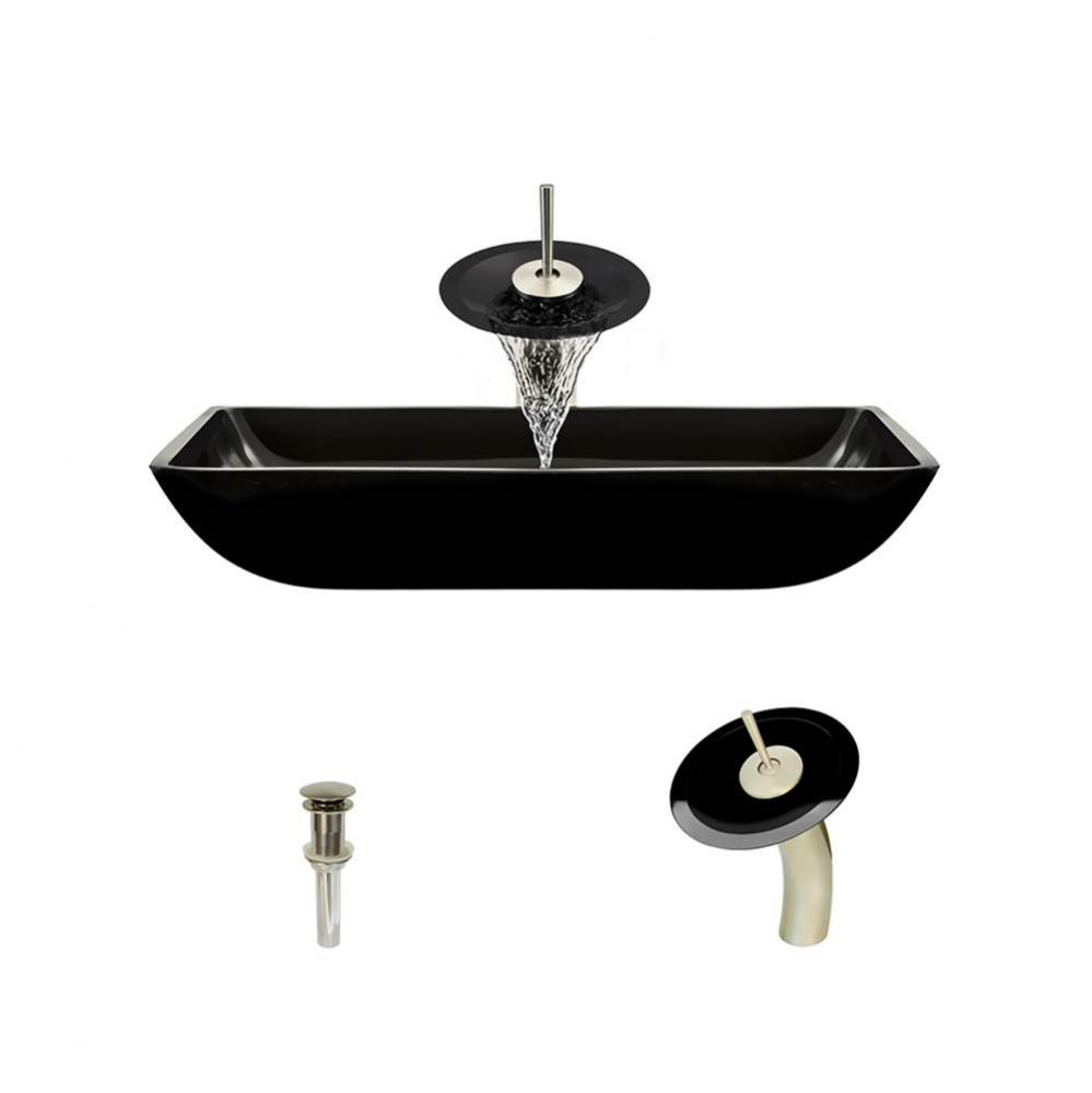 P046 Black-BN Bathroom Waterfall Faucet