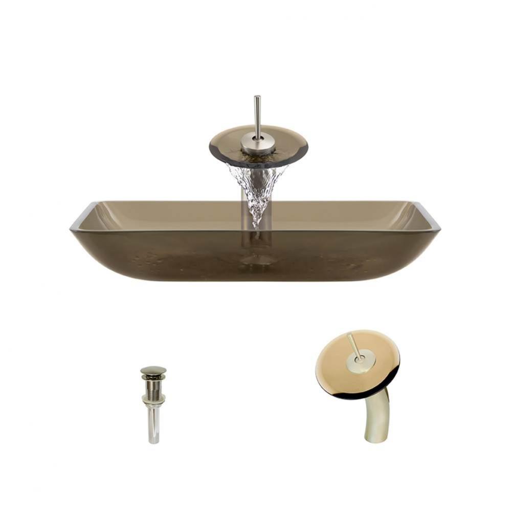P046 Taupe-BN Bathroom Waterfall Faucet