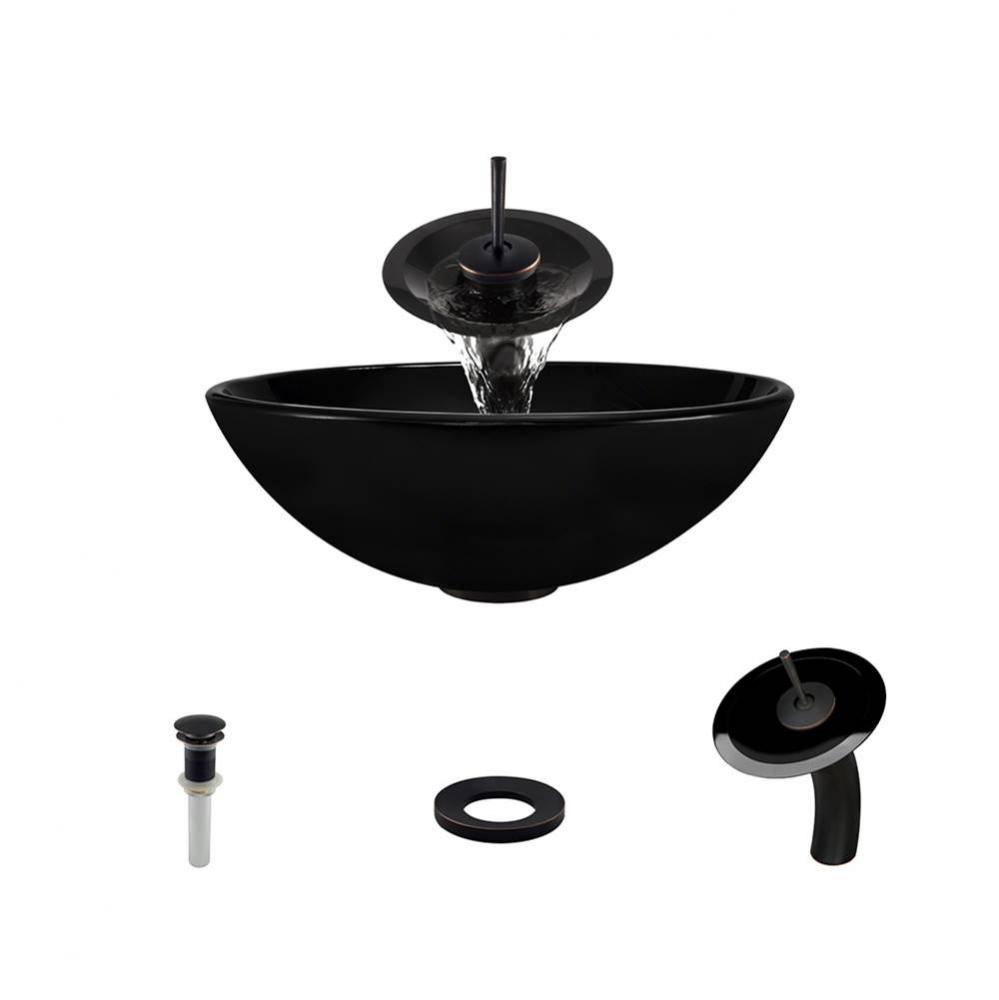 P106 Black-ABR Bathroom Waterfall Faucet