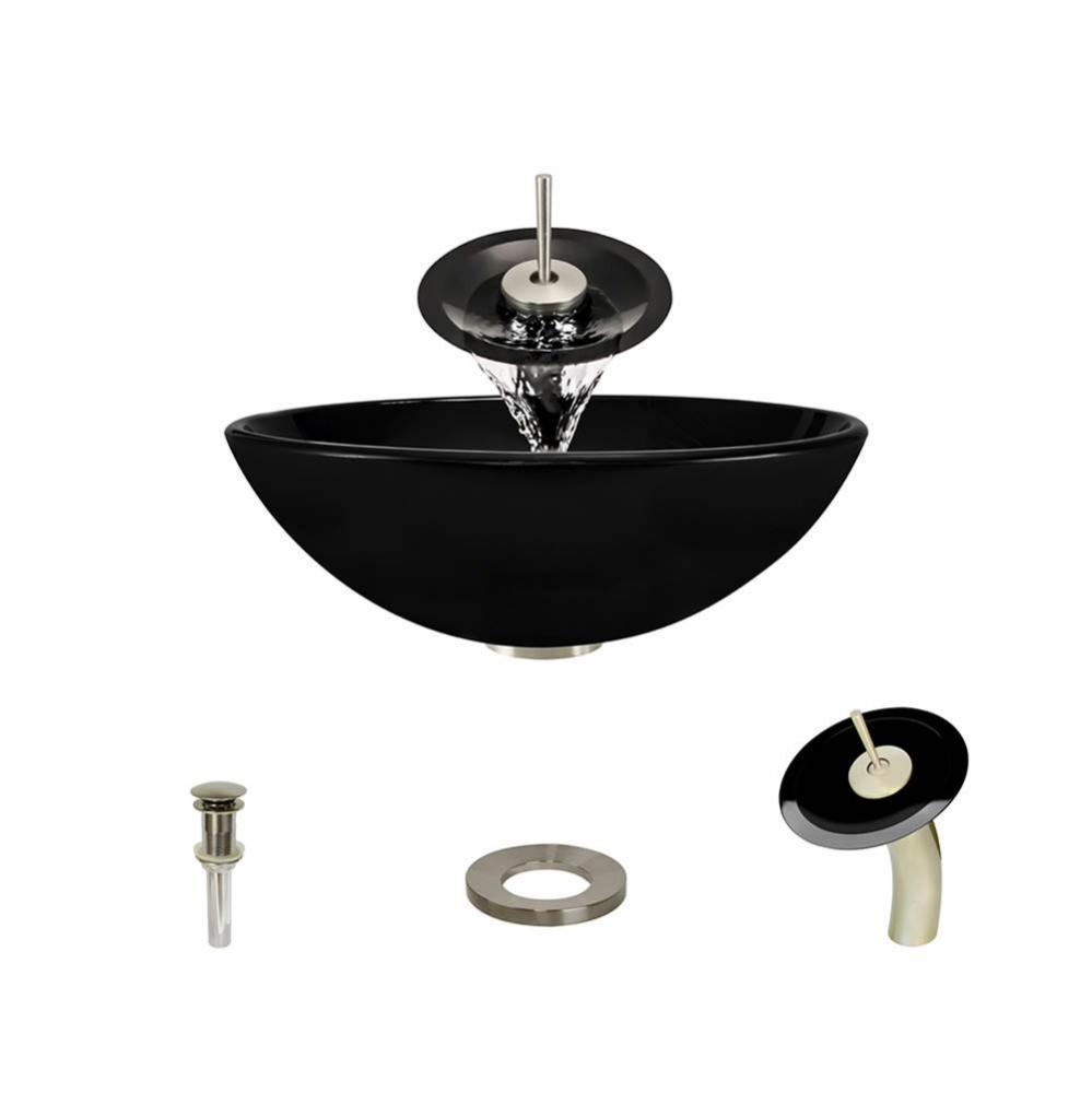 P106 Black-BN Bathroom Waterfall Faucet
