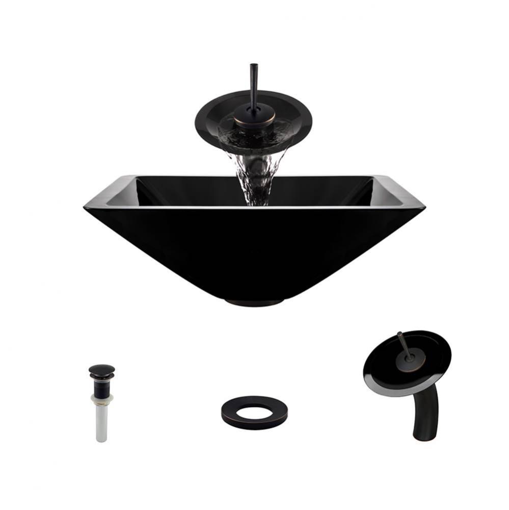 P306 Black-ABR Bathroom Waterfall Faucet