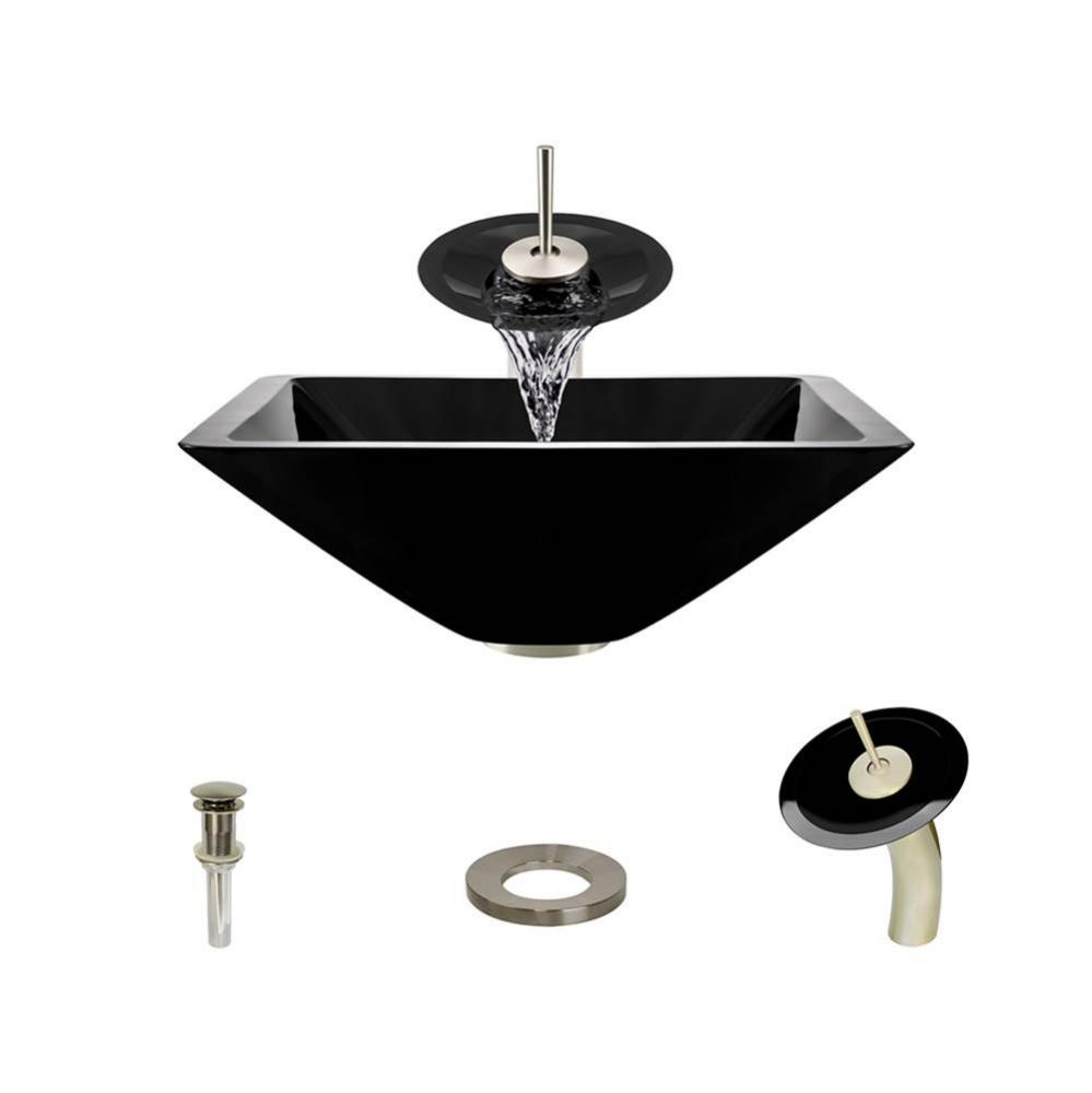 P306 Black-BN Bathroom Waterfall Faucet