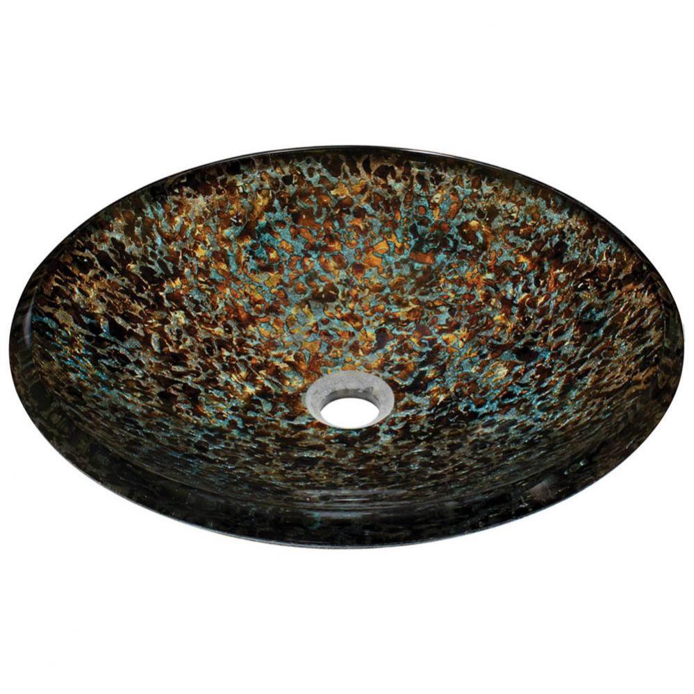 Hand-Painted Foil Undertone Glass Vessel