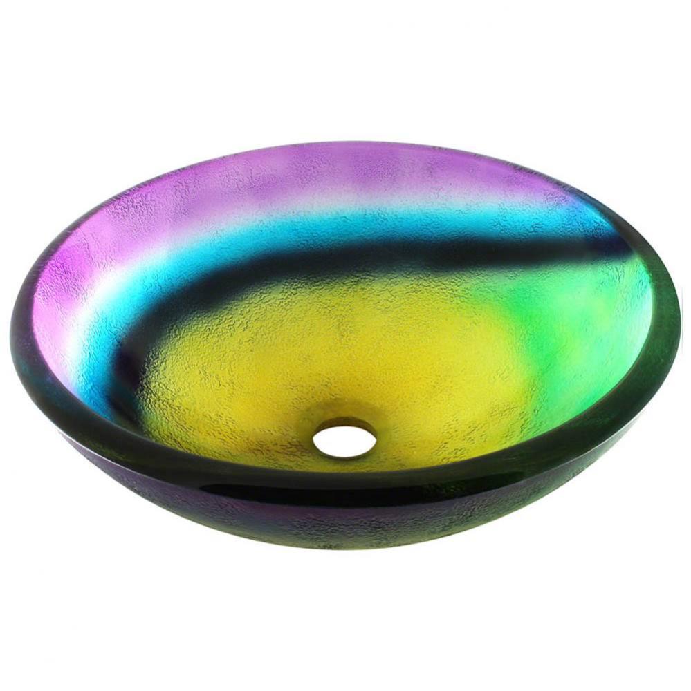 Frosted Rainbow Glass Vessel Bathroom