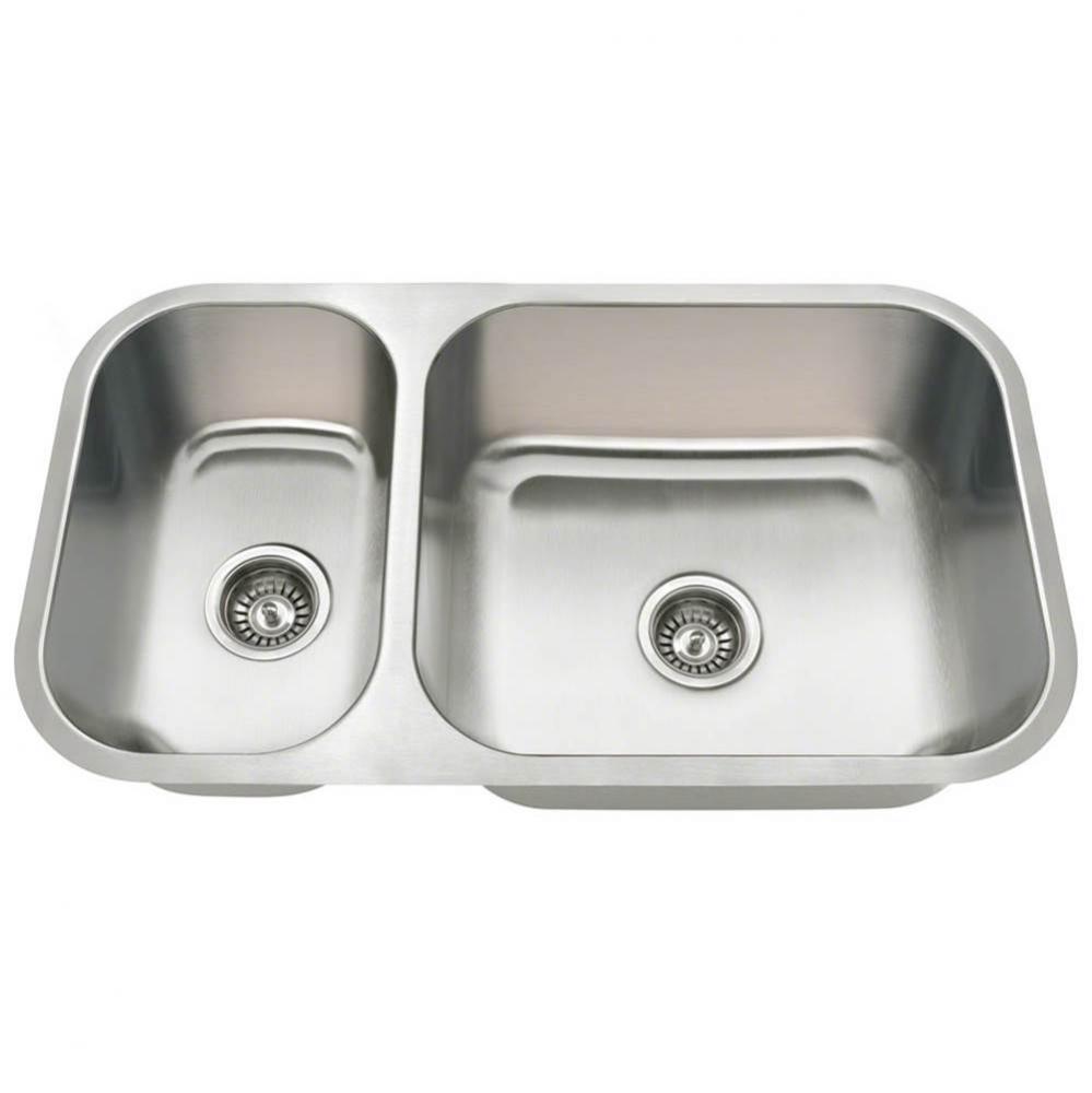 Offset Double Bowl Undermount Stainless Steel