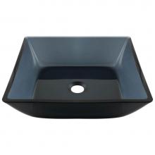 Polaris Sinks P036 - Square Black Glass Vessel Bathroom