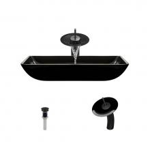 Polaris Sinks P046 BL-ABR - P046 Black-ABR Bathroom Waterfall Faucet