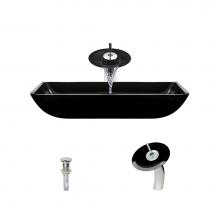 Polaris Sinks P046 BL-C - P046 Black-C Bathroom Waterfall Faucet