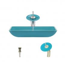 Polaris Sinks P046 TQ-BN - P046 Turquoise-BN Bathroom Waterfall Faucet