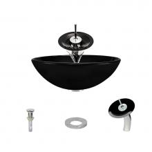 Polaris Sinks P106 BL-C - P106 Black-C Bathroom Waterfall Faucet