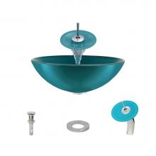 Polaris Sinks P106 TQ-C - P106 Turquoise-C Bathroom Waterfall Faucet
