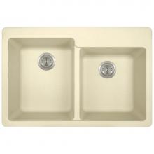 Polaris Sinks P108TBE - Double Offset Bowl Topmount AstraGranite