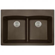 Polaris Sinks P218TM - Double Equal Bowl Low-Divide Topmount AstraGranite