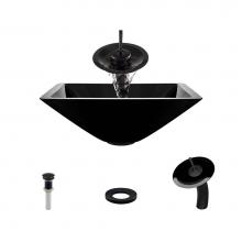 Polaris Sinks P306 BL-ABR - P306 Black-ABR Bathroom Waterfall Faucet