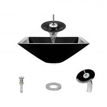 Polaris Sinks P306 BL-C - P306 Black-C Bathroom Waterfall Faucet