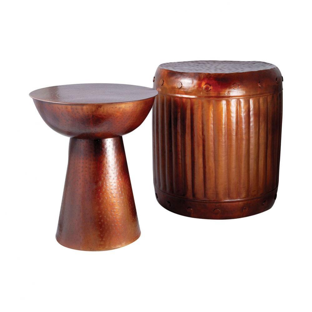 Set/ 2 Truffle Table/ Barrel