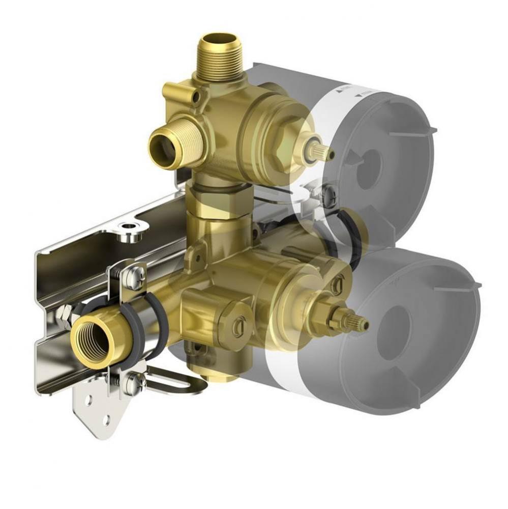 Thermostatic 3-way/combo valve rough-in, with in2itiv rough-in mounting system