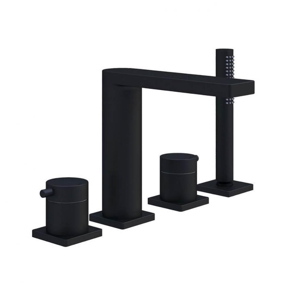 Lana X 4-Hole Roman Tub Trim Kit, Matte Black