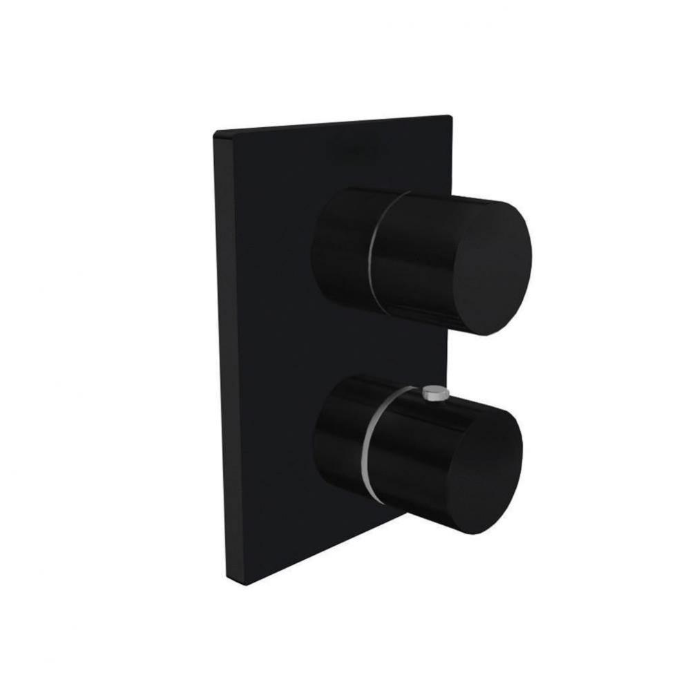Urban X thermostatic trim kit, with volume control and diverter, matte black