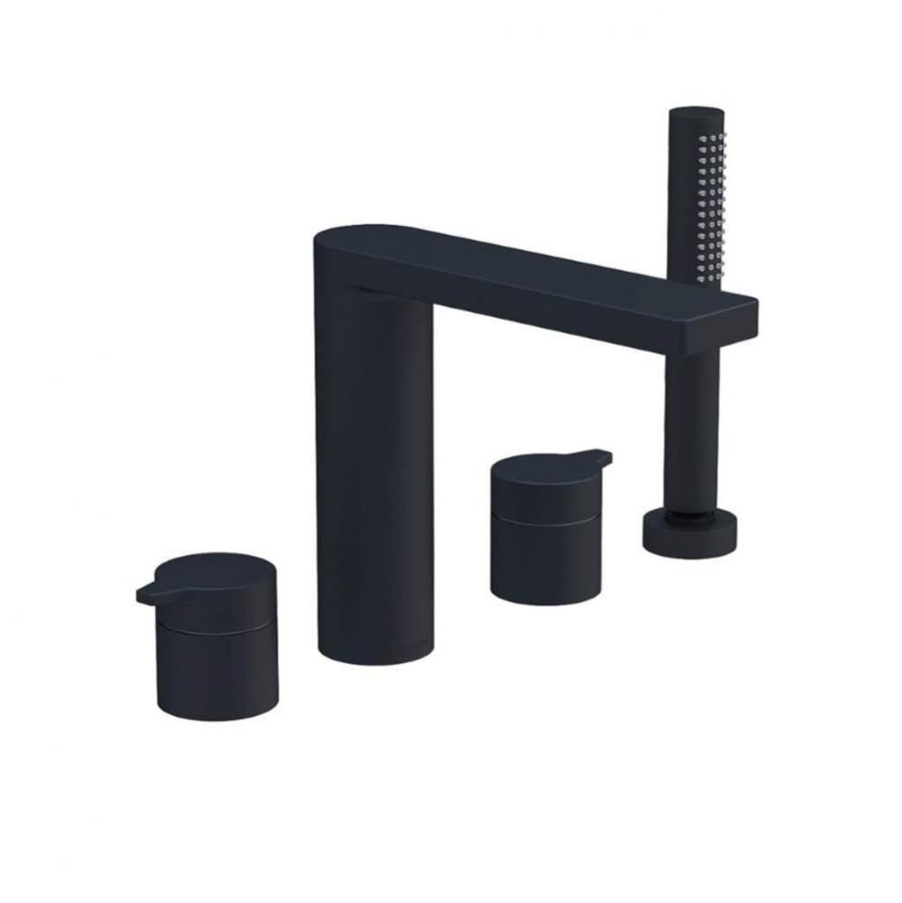 Riva 4-Hole Roman Tub Trim Kit, Matte Black