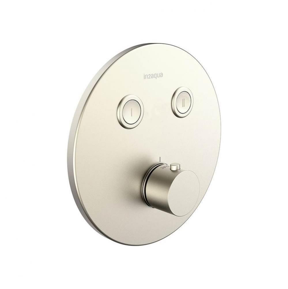 Urban Thermostatic Valve Trim Kit With 2 Push-Button Control, Brushed Nickel
