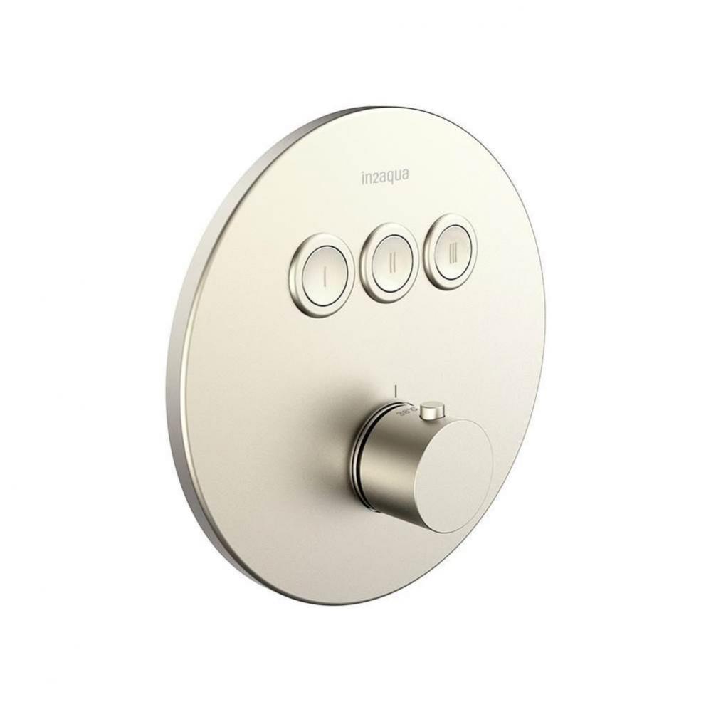 Urban Thermostatic Valve Trim Kit With 3 Push-Button, Brushed Nickel