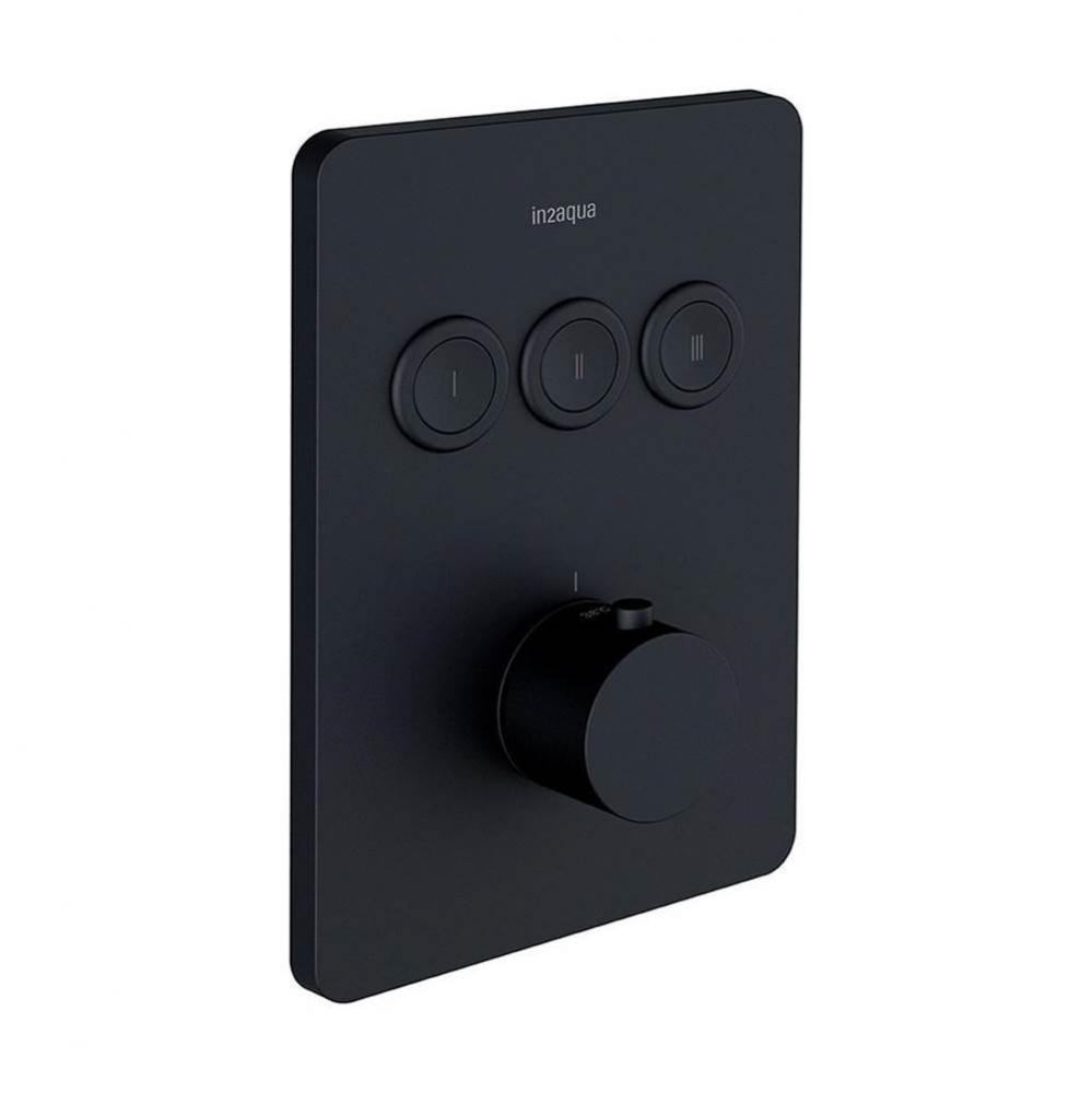 Urban X Thermostatic Valve Trim Kit With 3 Push-Button, Matte Black