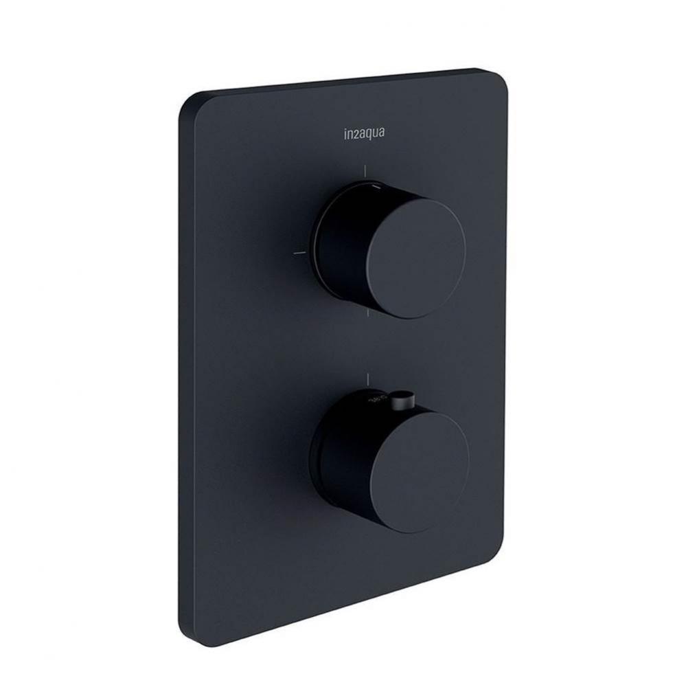 Urban X Thermostatic Valve Trim Kit With Volume Control And Manual Diverter, Matte Black