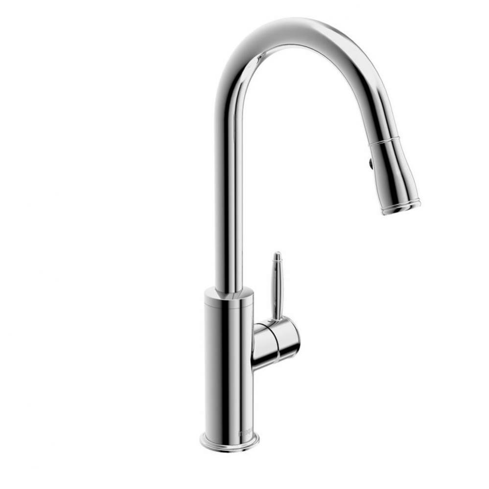 Classic Single-Lever Kitchen Faucet With Swivel Spout; Pull-Down Spray, Chrome