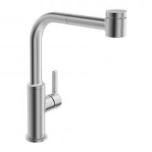 In2aqua 6001 1 80 2 - Edge High Arc Single-Lever Kitchen Faucet With Swivel Spout; Pull-Out Spray, Stainless Steel Finis