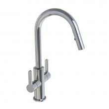 In2aqua 6022 1 00 2 - Edge Two-Lever Handle Kitchen Faucet With Swivel Spout And Pull-Down Spray, Chrome
