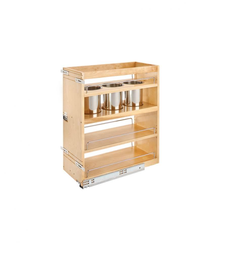Wood Base Cabinet Utility Pull Out Organizer w/Soft Close
