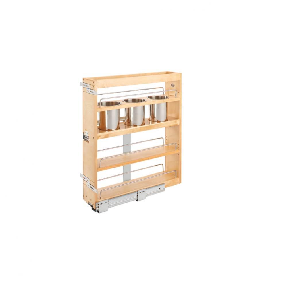 Wood Base Cabinet Utility Pull Out Organizer w/Soft Close