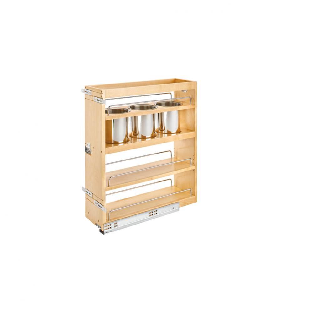 Wood Base Cabinet Utility Pull Out Organizer w/Soft Close