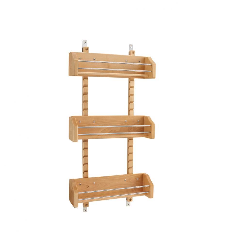 Wood Wall Cabinet Adjustable Spice Rack
