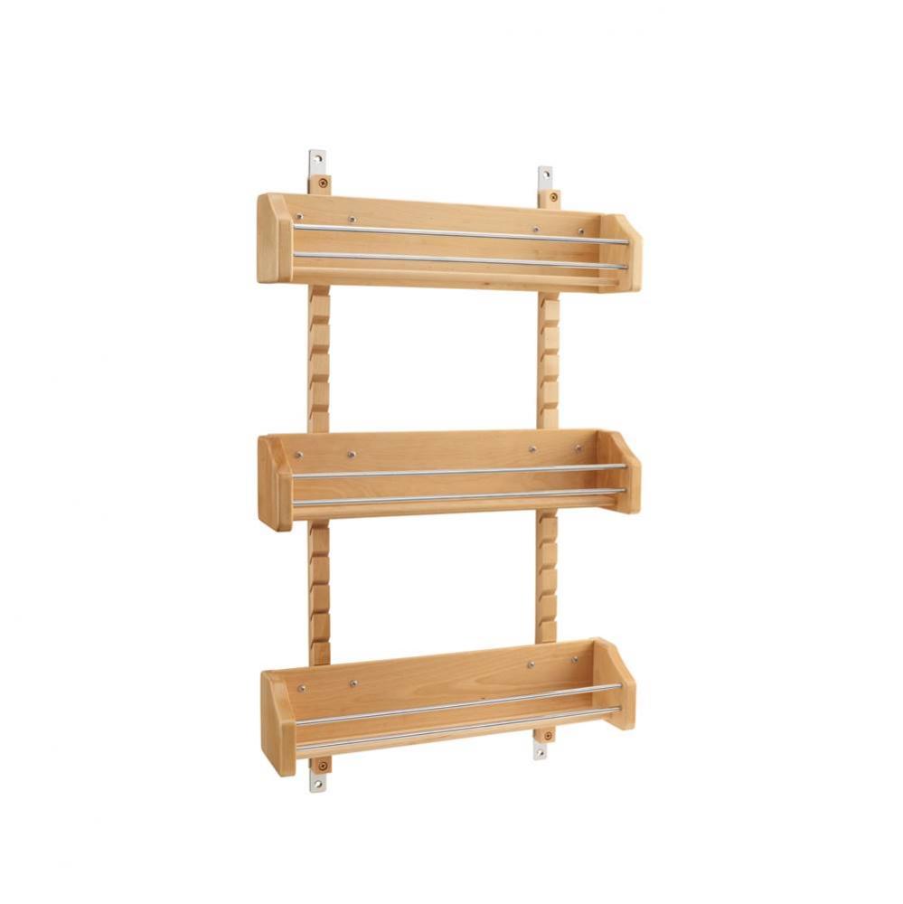 Wood Wall Cabinet Adjustable Spice Rack