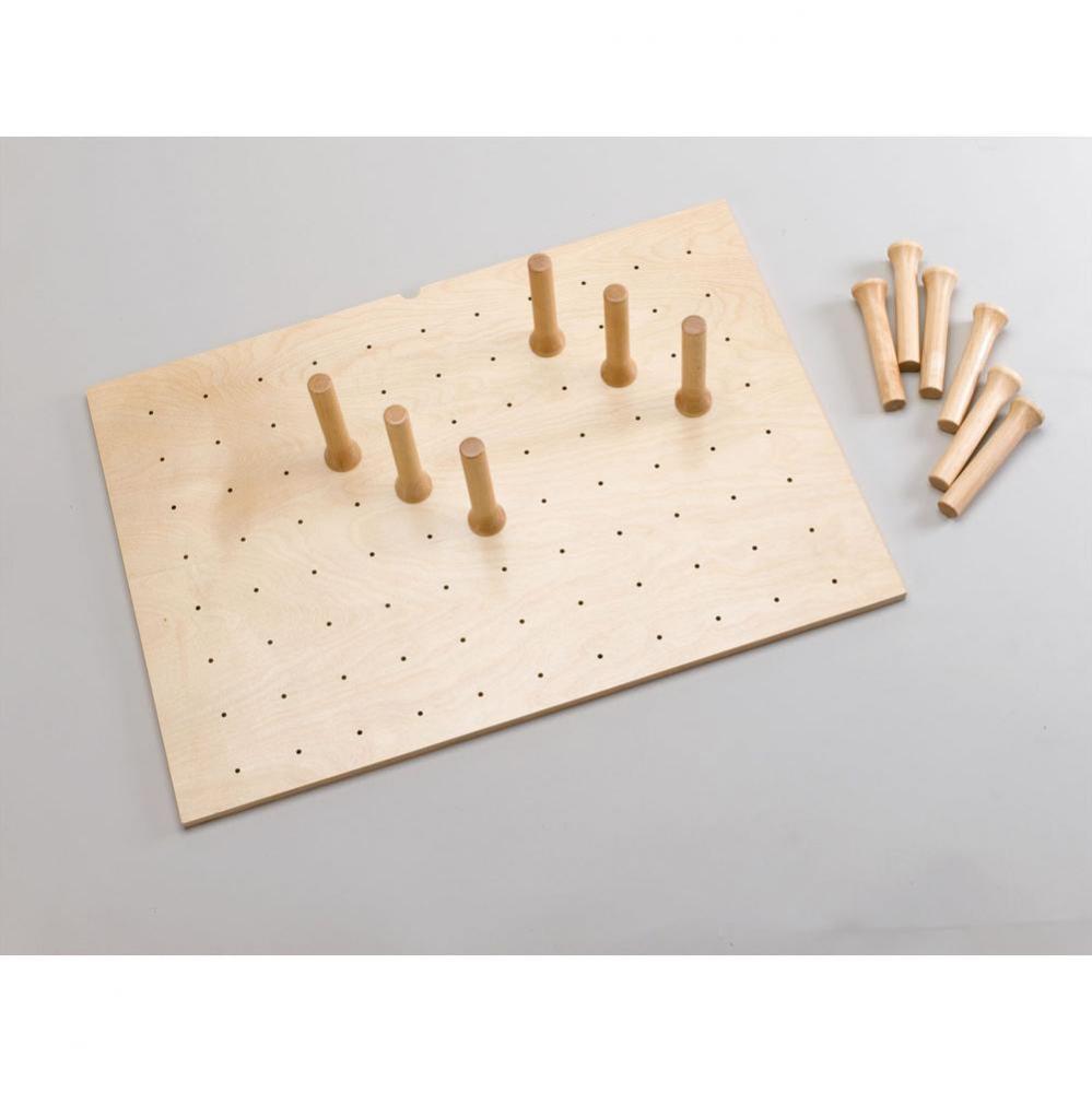 Wood Trim to Fit Drawer Peg Board Insert with Wooden Pegs