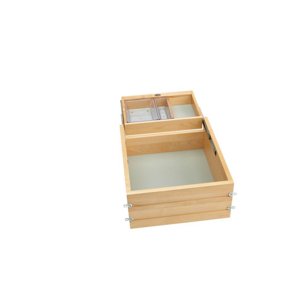 Wood Vanity Cabinet Replacement Half Tier Drawer System (No Slides)
