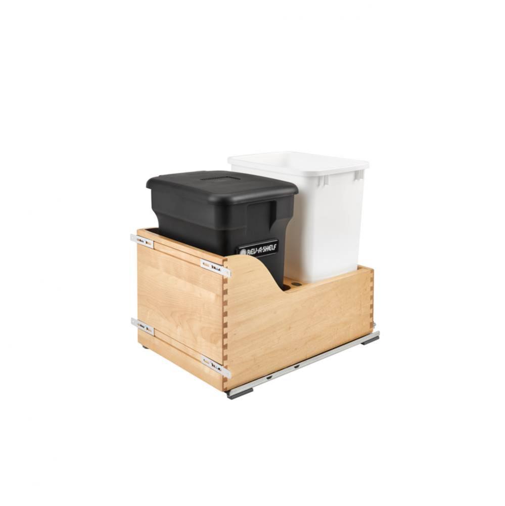 Wood Pull Out Trash/Waste and Compost Container w/Soft Close