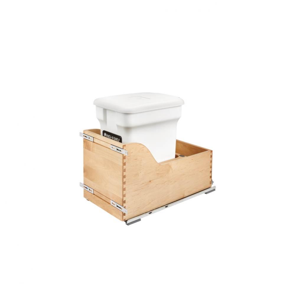 Wood Pull Out Compost Container w/Soft Close