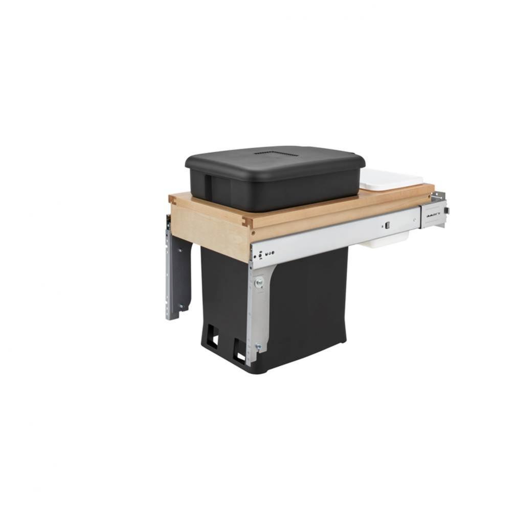 Wood Top Mount Pull Out Compost Container