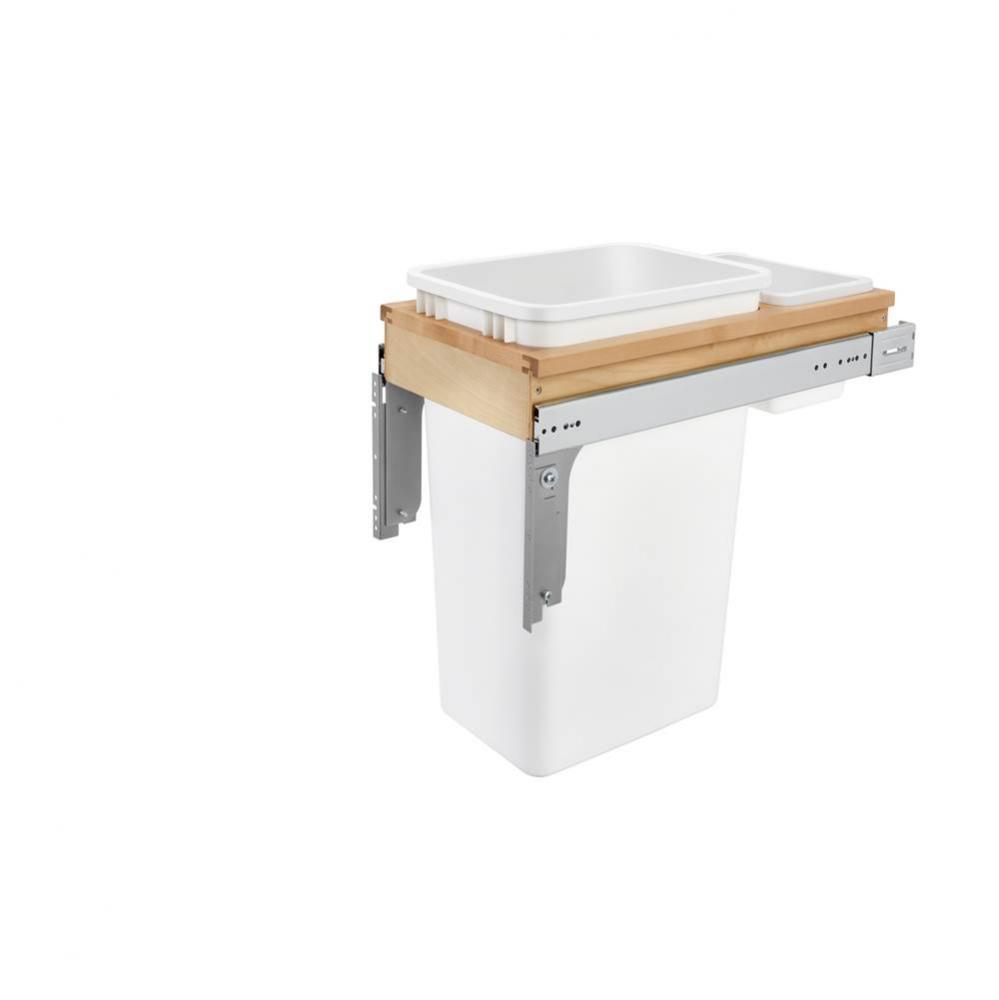 Wood Top Mount Pull Out Single Trash/Waste Container For Full Height Cabinets