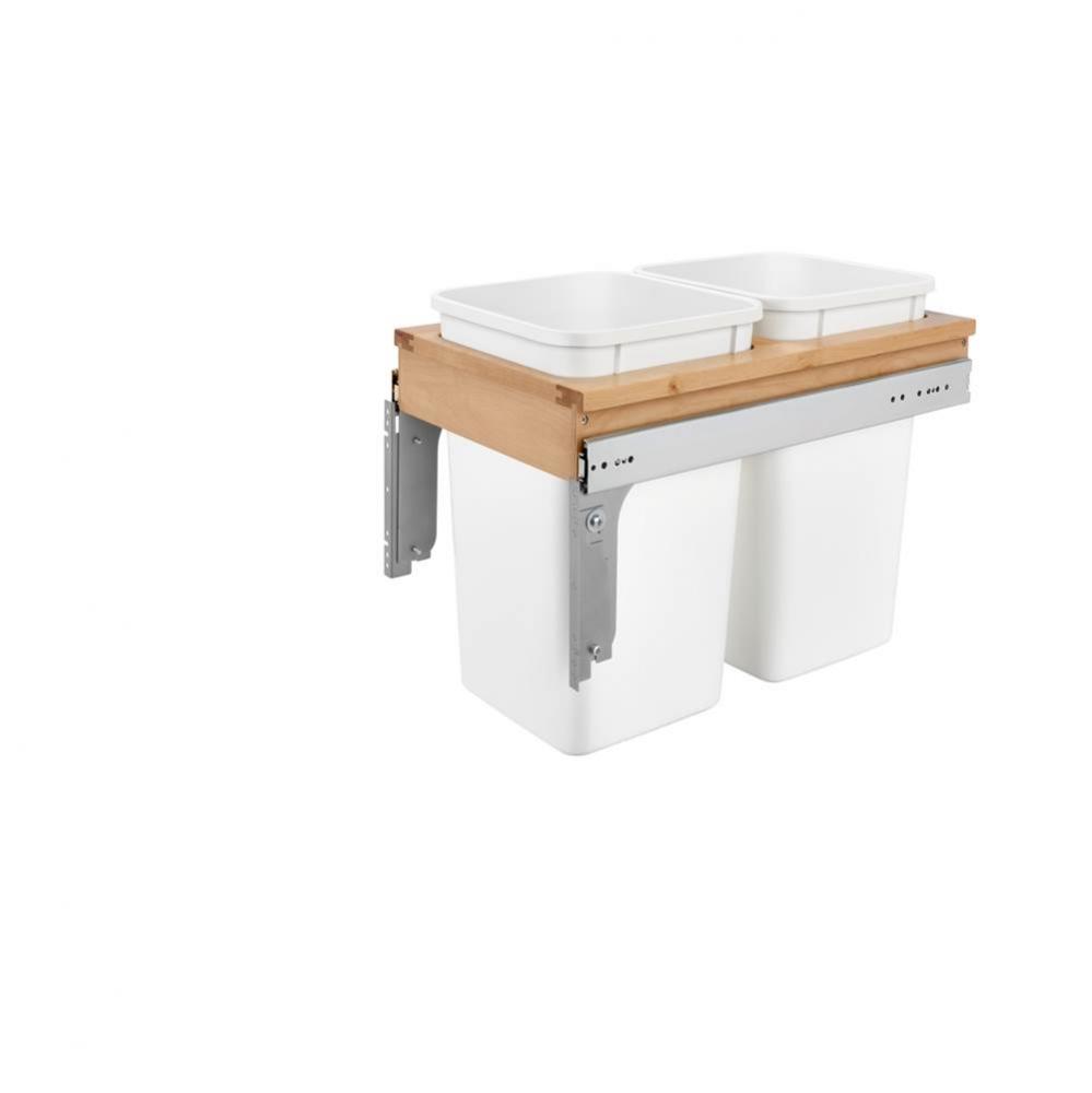Wood Top Mount Pull Out Double Trash/Waste Container